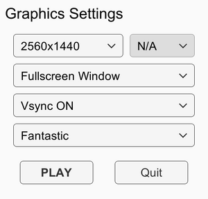 Launcher video settings on Windows