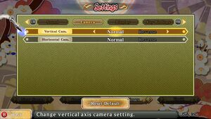 In-game camera axis settings.
