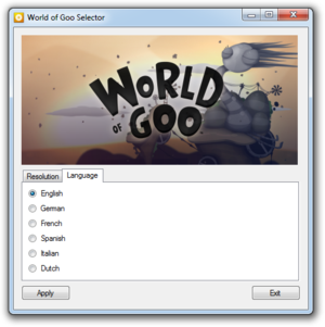 External language settings (GOG.com version).