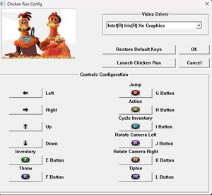 Controller settings from "Chicken Run Config".