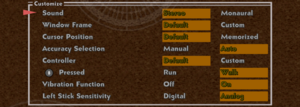 In-game general settings (Chrono Cross)