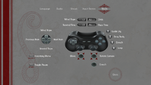 In-game controller buttons.