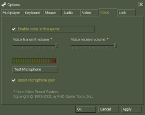 In-game voice settings.