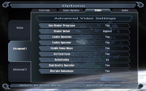 In-game advanced video settings (1/2).