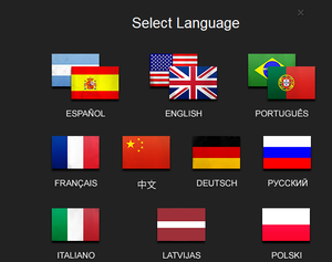 Launcher language selection.