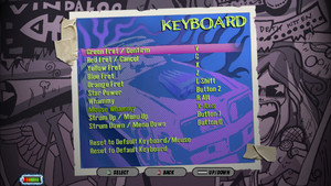 Keyboard configuration screen