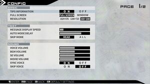 In-game general, graphics and audio settings.