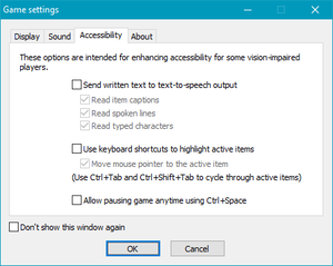 Launcher accessibility settings.