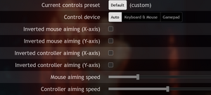 Main Input settings