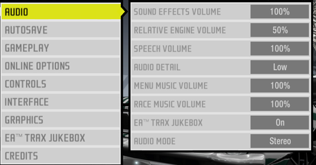 Audio settings