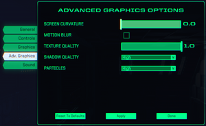 Advanced graphics settings.