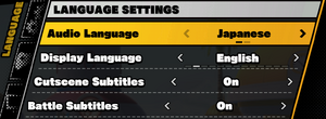 Language settings
