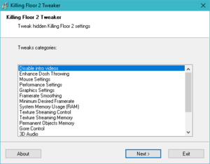 Killing Floor 2 Tweaker unlocks a number of settings not available in the in-game menu.