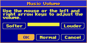 In-game music volume setting.