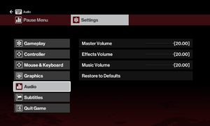 In-game audio settings (Launch).