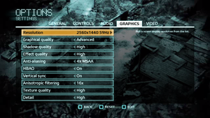 In-game graphics settings (for multiplayer).