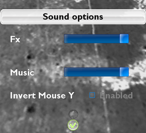 In-game audio/mouse settings.