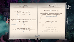 Accessibility and Typing settings