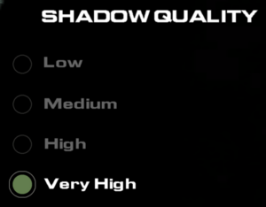 Shadow quality setting