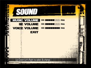 Sound settings