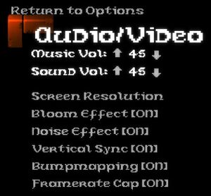 Audio and Video settings.