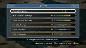 HD in-game general settings.