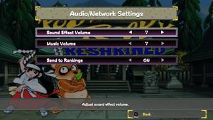 Audio and network settings