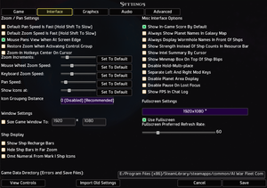 In-game interface settings.