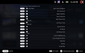 Steam Deck key shortcuts