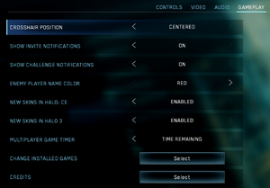 In-game general gameplay settings.