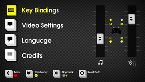 In-game general settings/options menu.