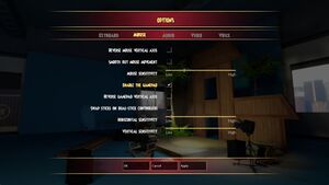 In-game mouse and controller settings.