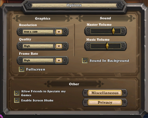 In-game options menu.