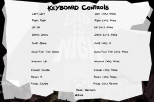 In-game keyboard control settings.