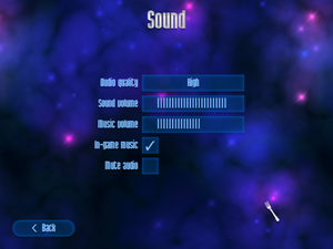 In-game audio settings
