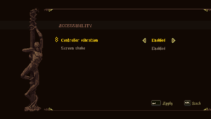 In-game accessibility settings.