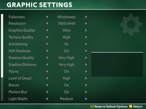 Graphics settings