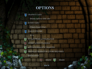 Options menu.