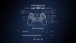 Controller settings (DualShock 4)