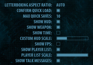 In-game advanced settings.