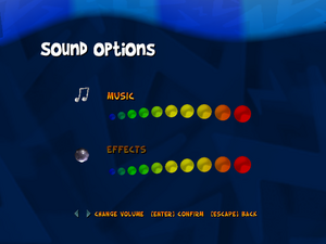 In-game sound options.