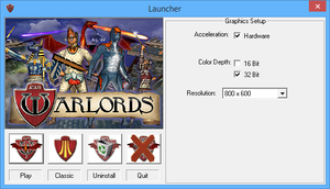 Launcher options menu.