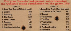 Track list, as taken from the back of the CD case. Tracks 2-9 of disc 2 are renamed to tracks 9-15 in digital rereleases.