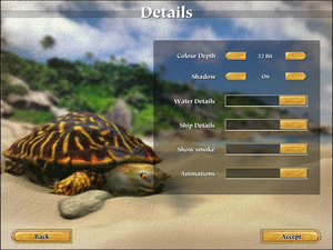 Advanced graphical settings menu