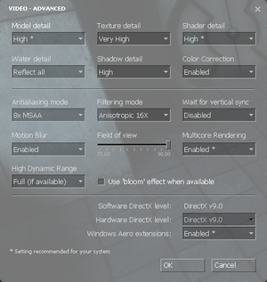 In-game advanced video settings. Avoid touching this panel in the Portal with RTX DLC.