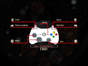 In-game gamepad layout settings.