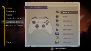In-game controller rebinding menu