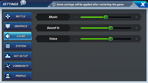 Audio options menu