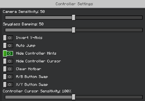In-game gamepad control settings
