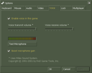 In-game voice settings.